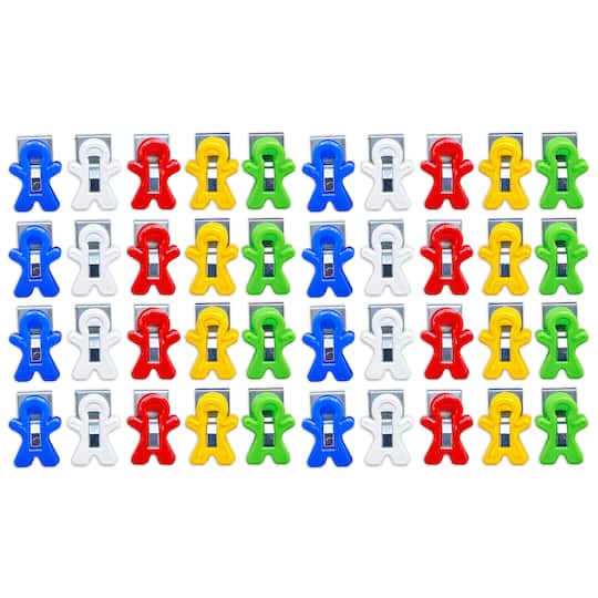 The Pencil Grip™ Magnet Man® Assorted Colors Magnetic Clips, 40ct. | Michaels®